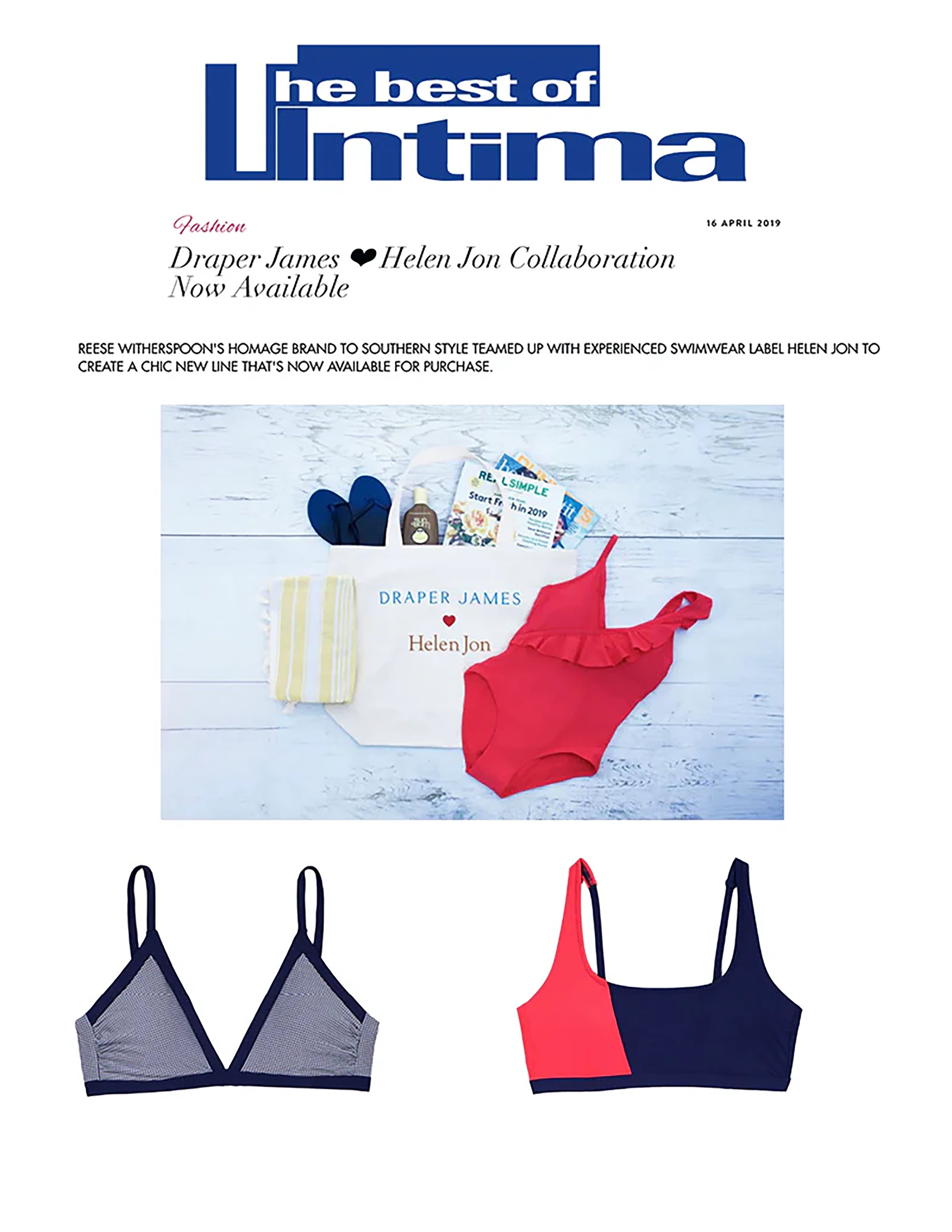 The Best of Intima featuring Helen Jon and Draper James New Swimwear Collection