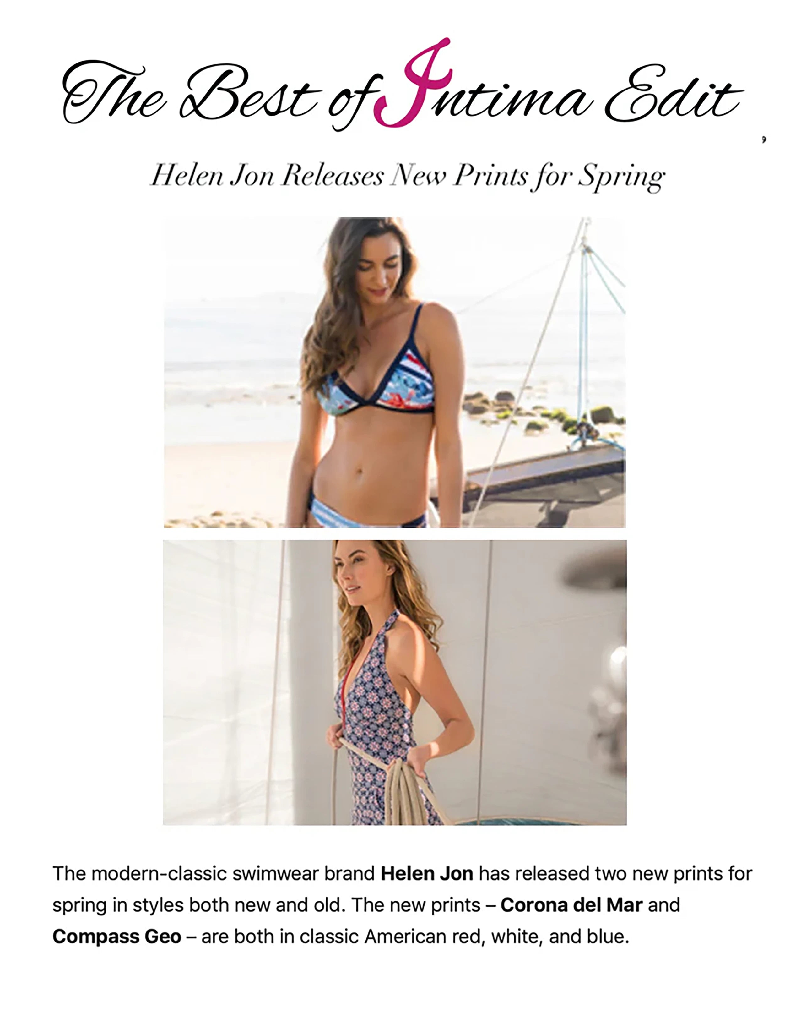 The Best of Intima Edit featuring Helen Jon Women's Swimwear May 2019