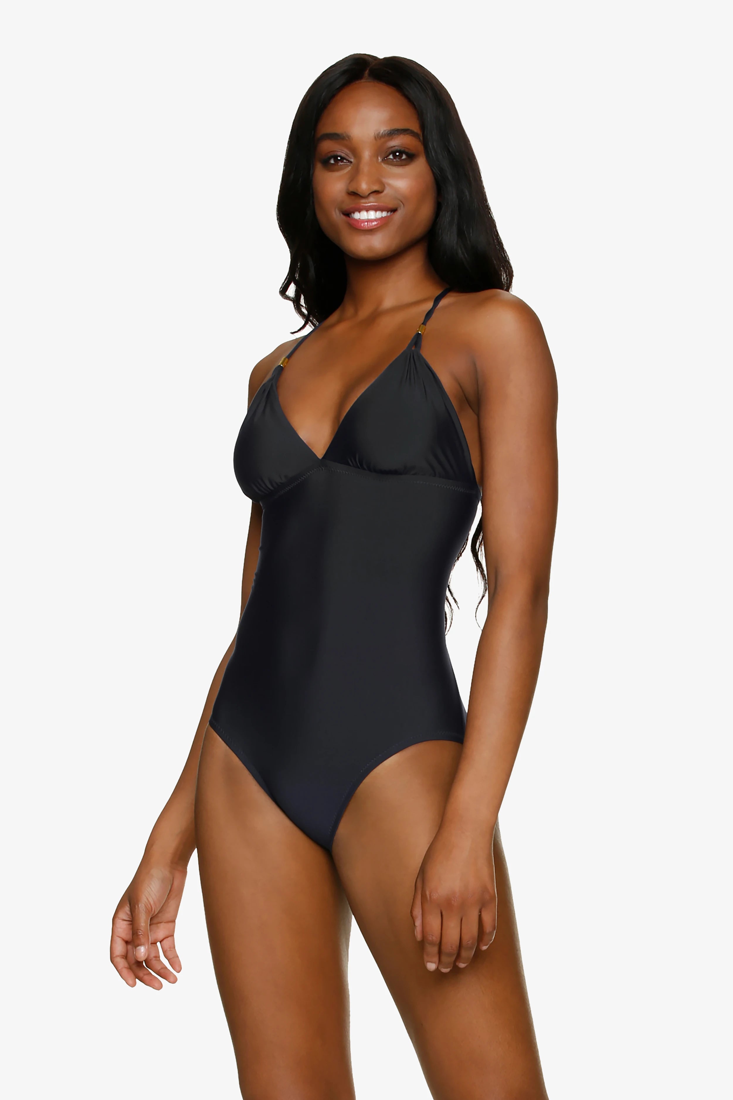 Helen Jon Lattice Back One Piece Black