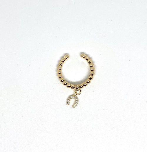 Gold Horseshoe pendant Ring