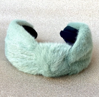 Bright winter Fur Headband - Light Turquoise