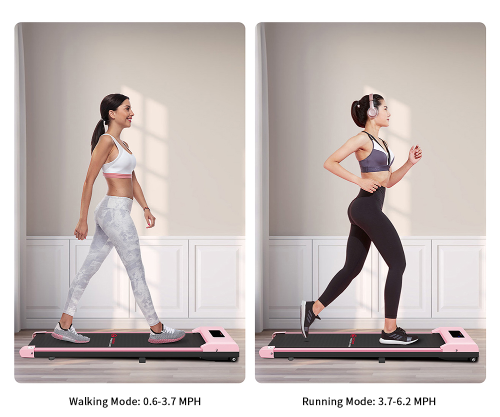 2 in 1 Folding Treadmill, Under Desk Treadmill 0.6-6.2MPH Walking