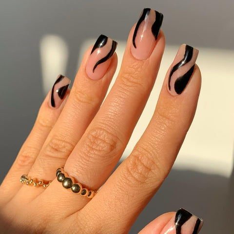Black Swirl Design with Cut Outs