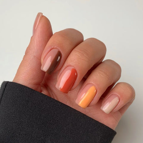 Vierkante nagels met half ombré-ontwerp