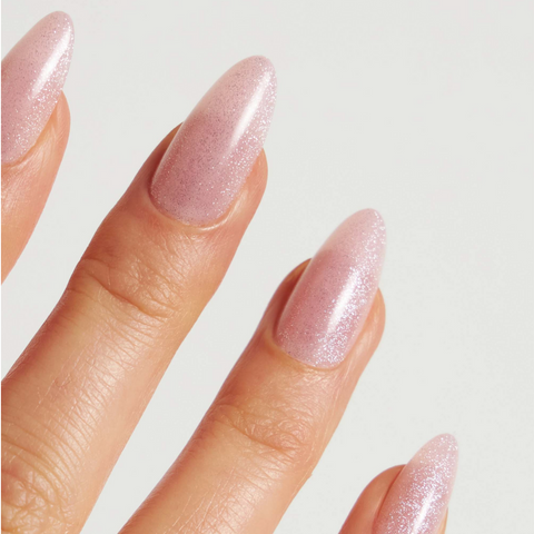 Long Nails with Pink Glitter