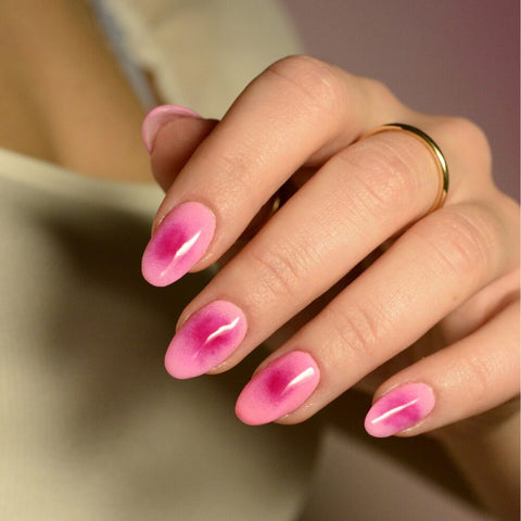 Pink Aura nail design