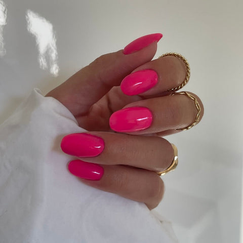 Neon pink nail design