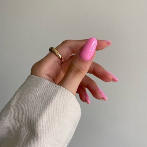 Barbie nail design in Barbie pink tone