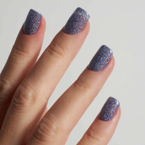 Blue Glitter Nail Design
