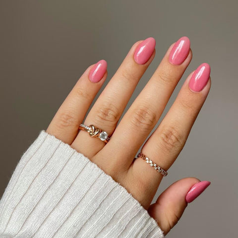Pink Barbie nail design