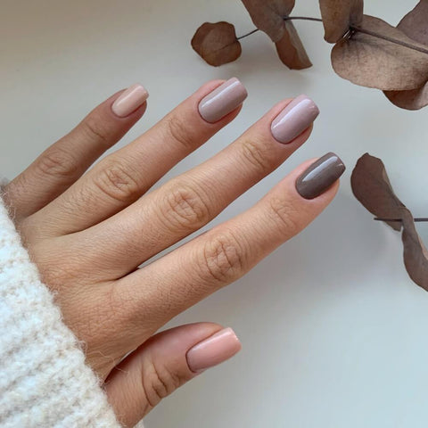 Nude Mismatched Nails