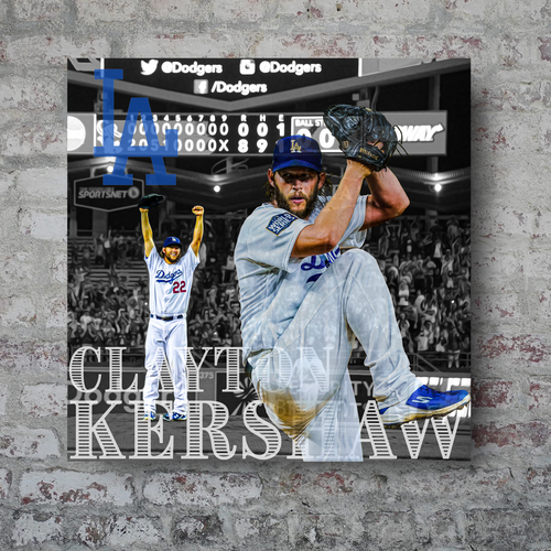 Clayton Kershaw Poster Los Angeles Dodgers Canvas Wrap Wall 