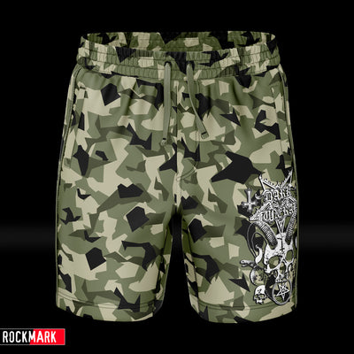 Black Camo Basic EyESeE Embroidered Logo Shorts