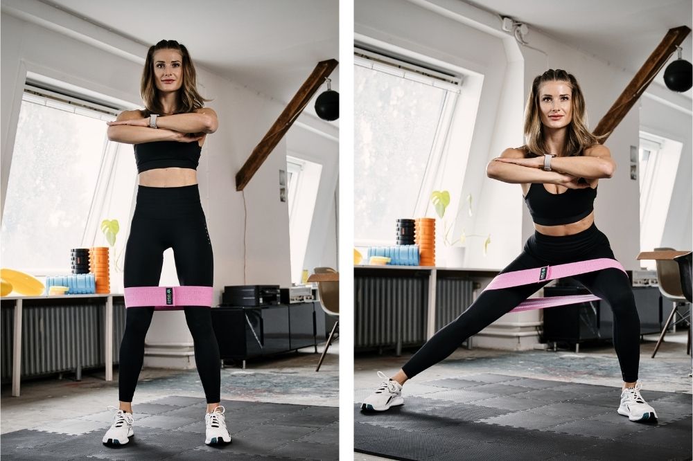 Side Lunges: Übung mit Loop Band