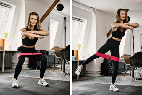 Squats mit Side Kick - Übung für die Beine