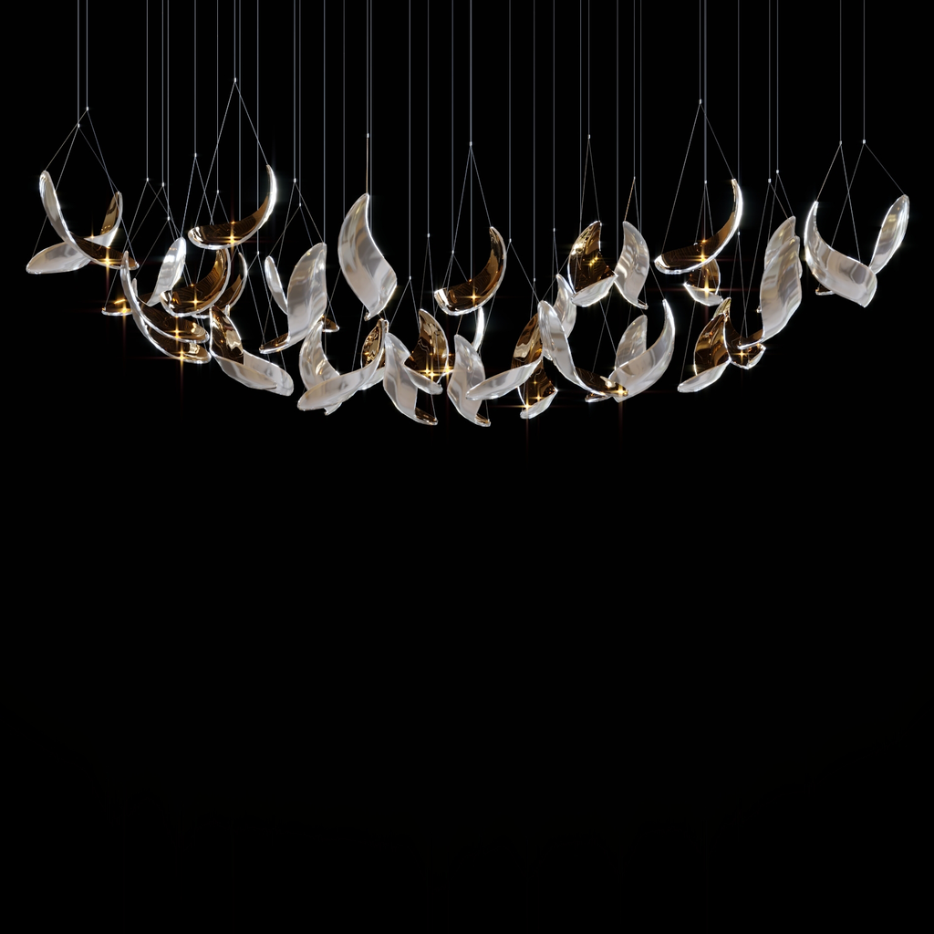 Contemporary Design Hotel Lobby Villa Decoration Pendant Light Custom Project Chandelier Leaves