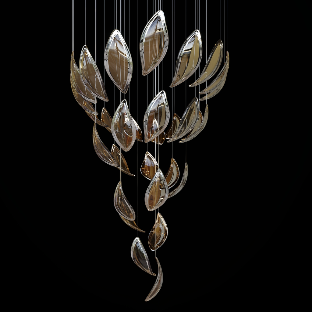 Modern Design Hotel Lobby Villa Spa Resorts Restaurant Decoration Pendant Light Custom Project Chandelier Petals