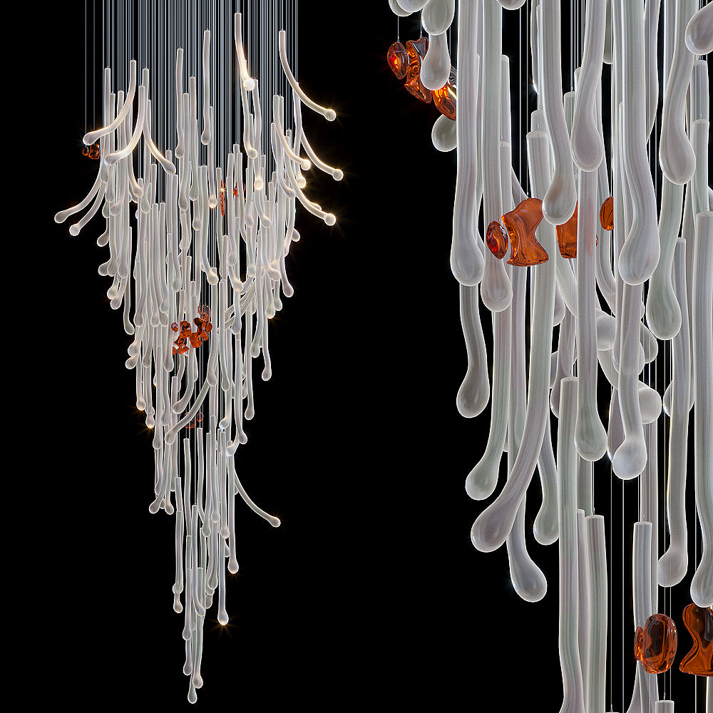 A Touch Of Coastal Project Chandelier Glass Tube Coral- LONGREE