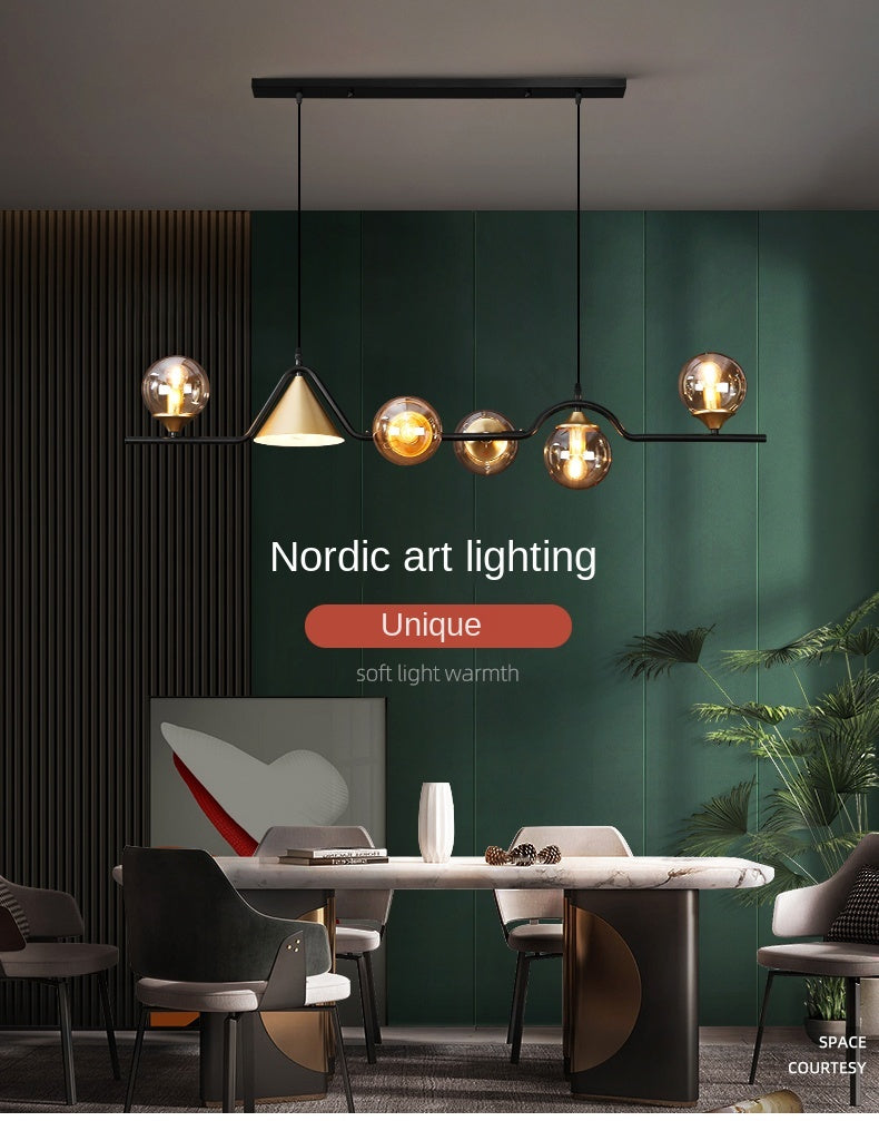 Modern Chandelier Nordic Glass Globe Shade Kitchen Island Light For Dinning Room