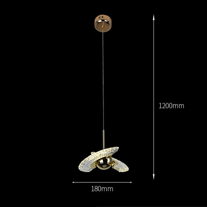 Creative Rotatable Suspension Lighting Ring Shape Acrylic Crystal Lampshade Lights Fixture