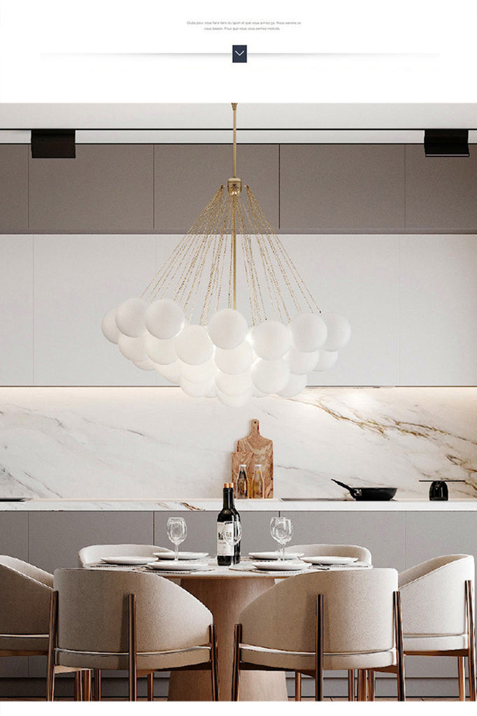 Modern Chandelier Bubbles Ball Shape Frosted Glass DIY Hanging Light Fixture