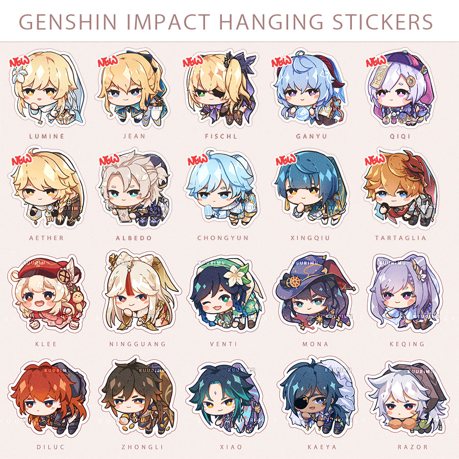 Genshin Impact Hanging Stickers by Kuurimu