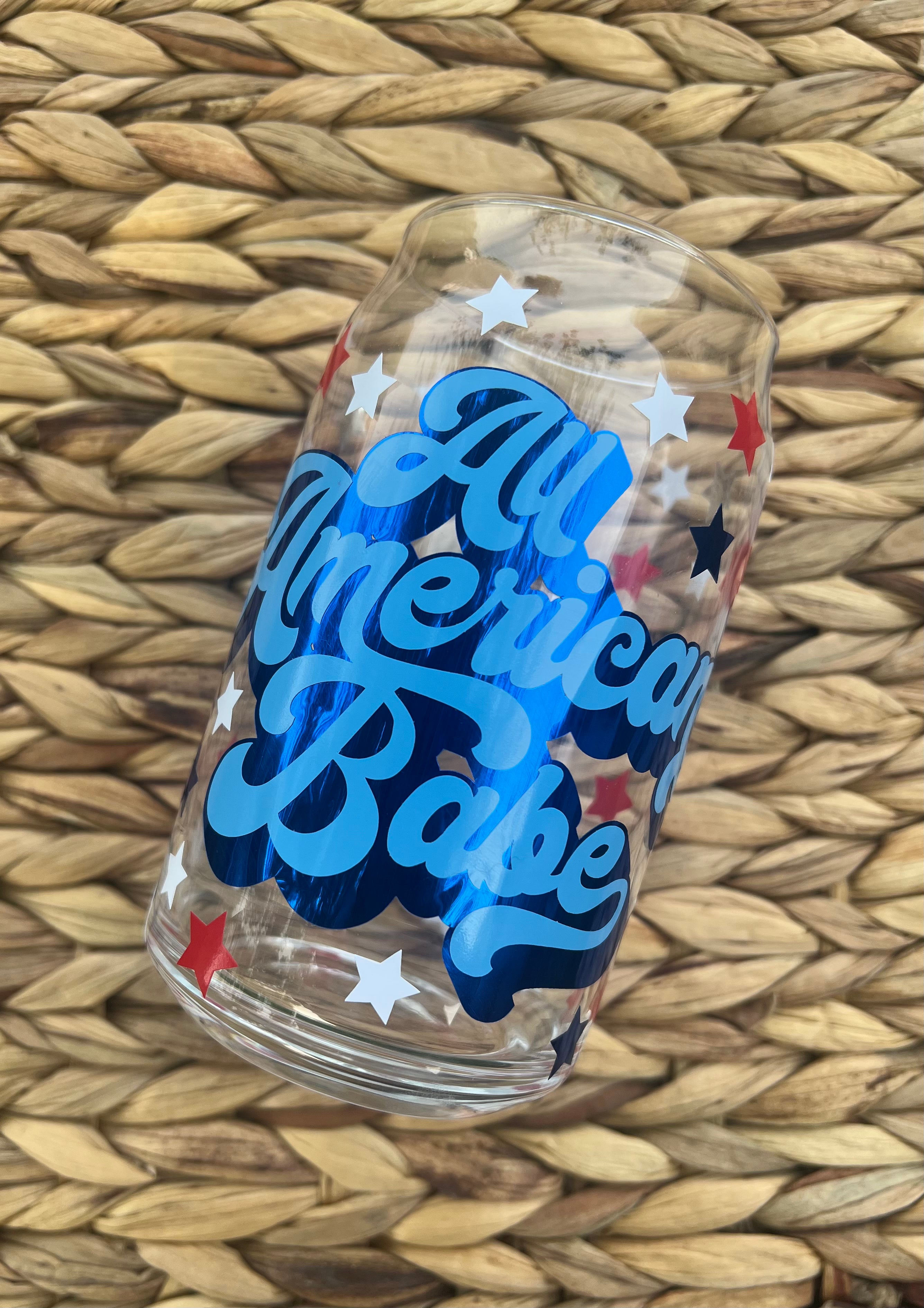 All American Babe Beer Can Glass