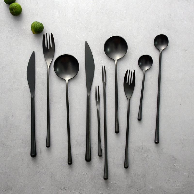 Lilia Matte Black Flatware (Set of 5)