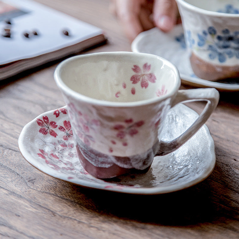 Camellia Kiln Crystal Bottomed Pair Short Tumbler Cup Set - Peach