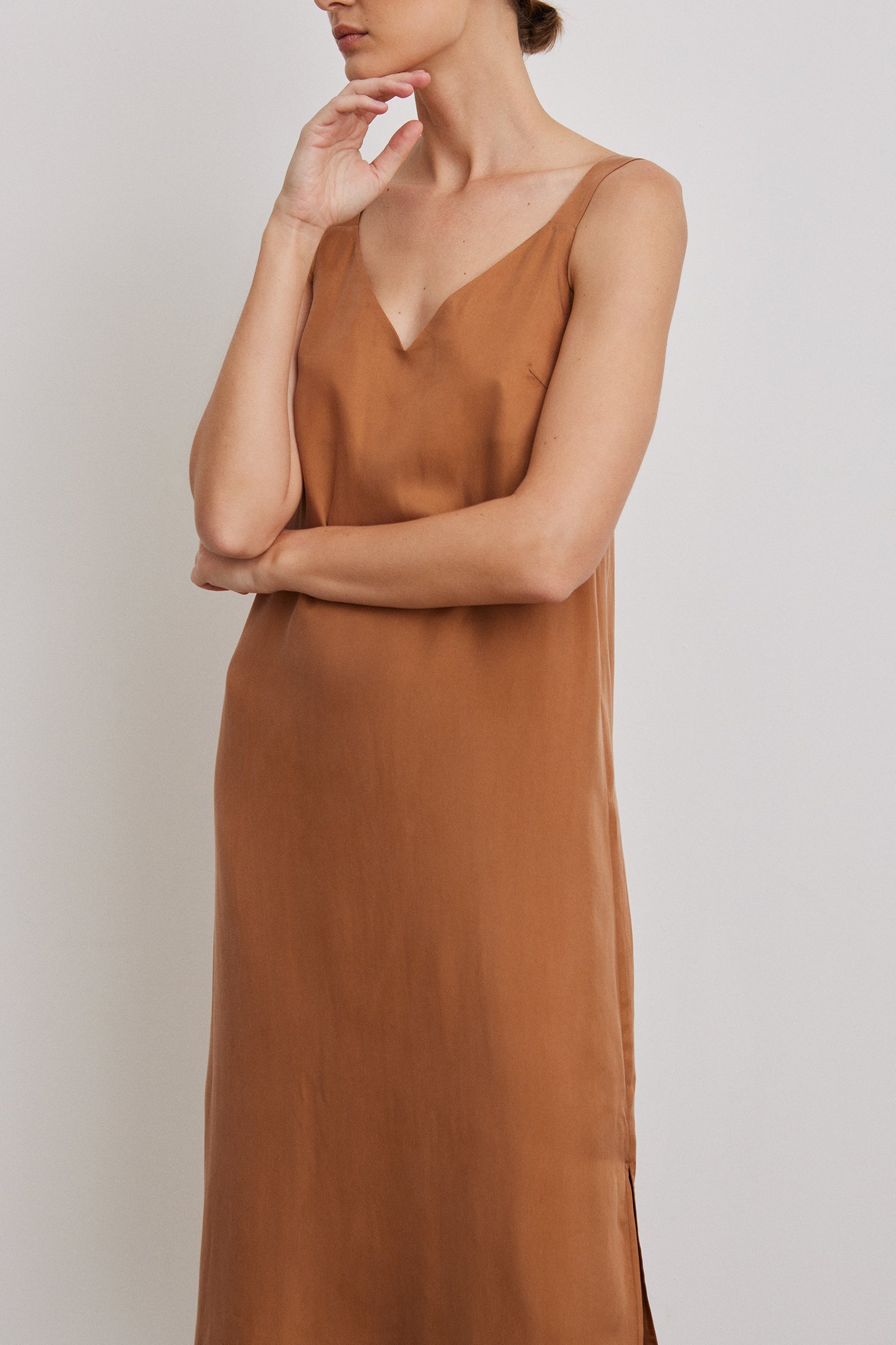 Nancy Ganz Body Architect Beige Ultra Firm Slip Dress With Bra L54227 Size  36D