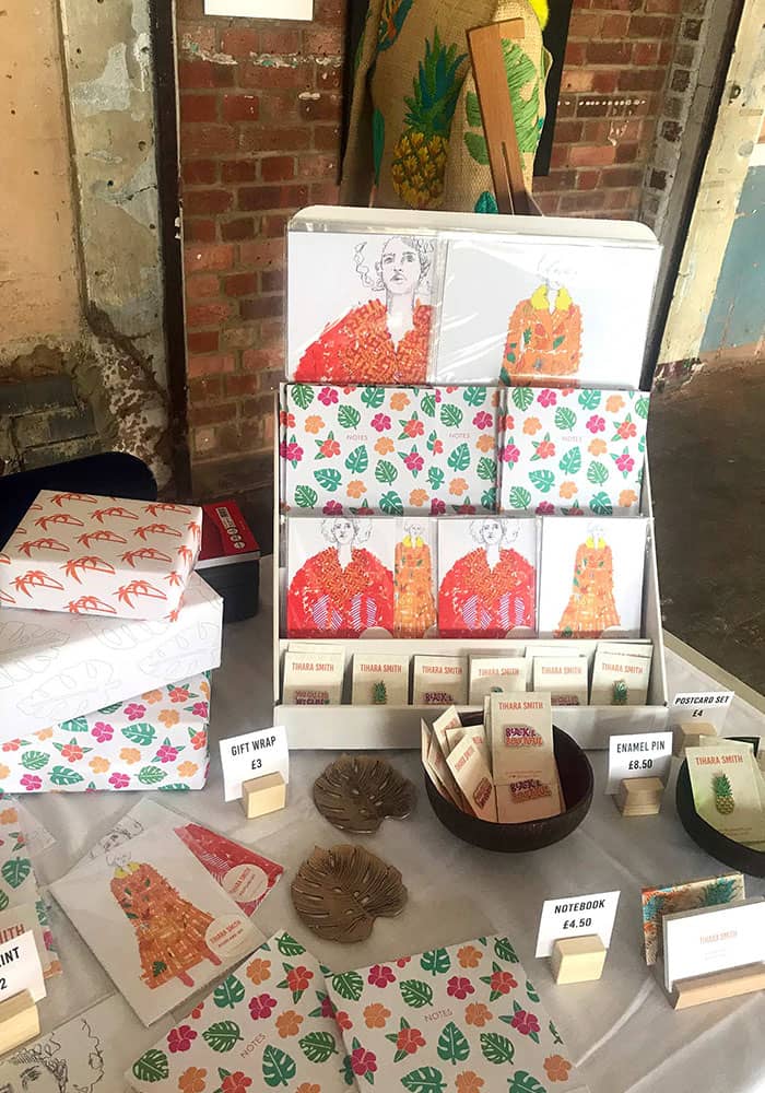 Tihara table display at Coin Street's Creative Takeover at Bargehouse, OXO Tower Wharf