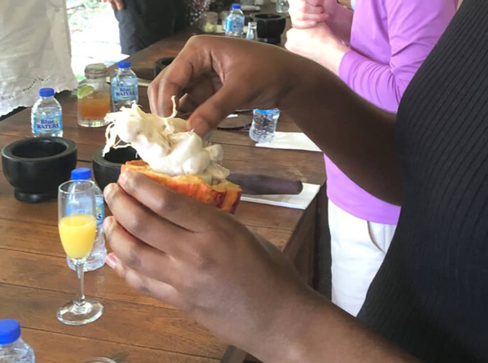 Image from chocolate making workshop in St Lucia