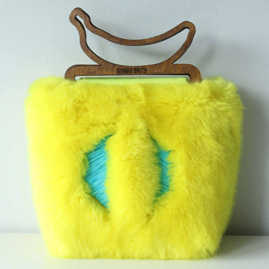 Cross Body Bag | Yellow | Fluffy Faux Fur Bag – Tihara Smith