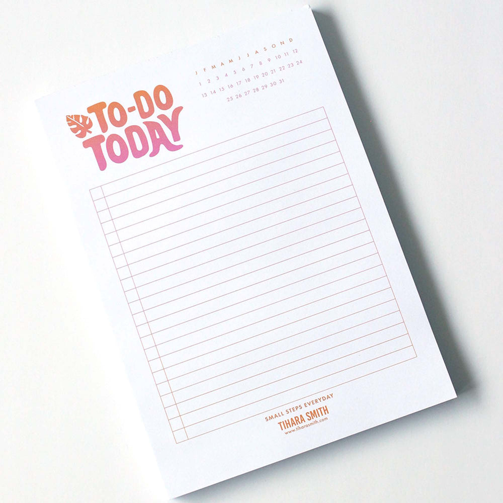 A5 To Do List Notepad Colourful Gradient Design Desk Planner Tihara Smith