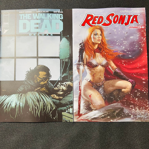 Image Comics Walking Dead Deluxe and Dynamite Comics Red Sonja