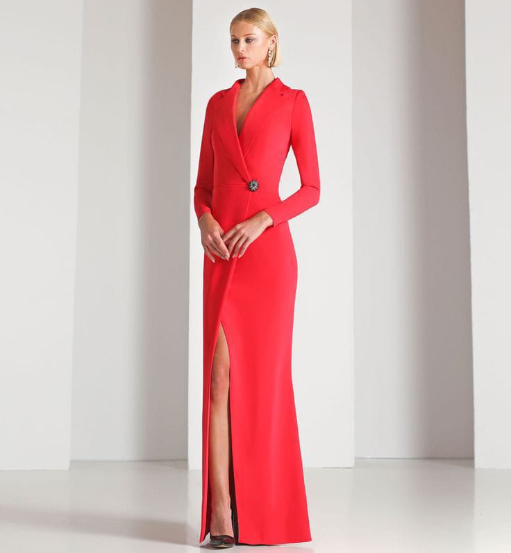 Red coat Sexy Business Suit Dress – designarche