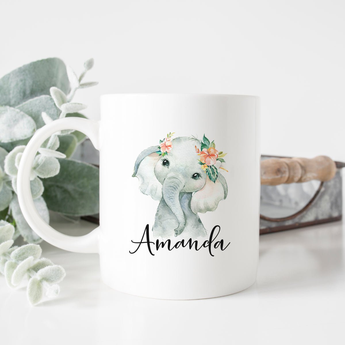 Personalized Mom Edge to Edge Coffee Mug - Elephant Mug - New Mom Mug -  Unifury