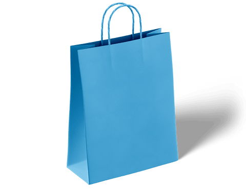 Blue Medium Paper Bags with Handles