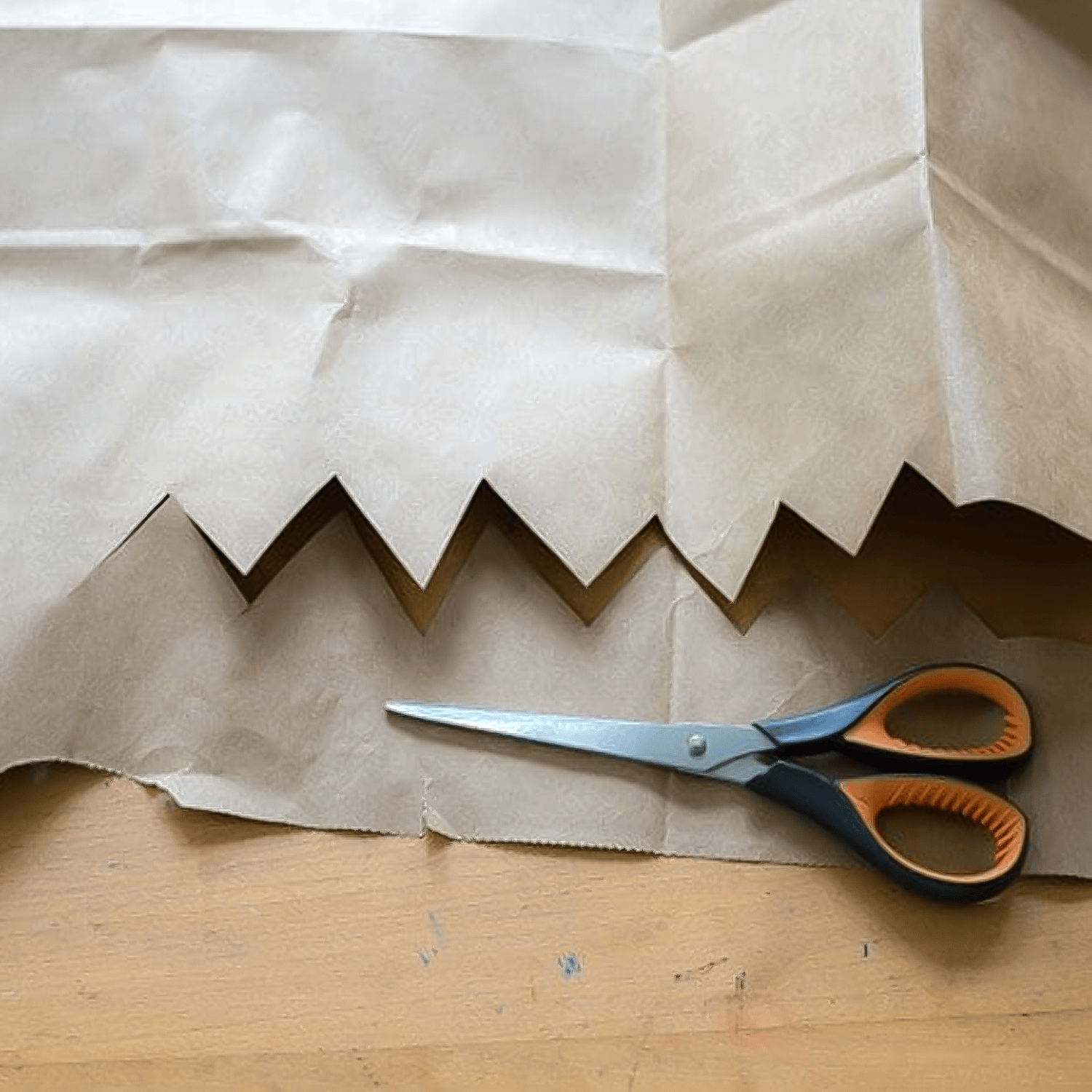 paper crown made from kraft paper bags with handles