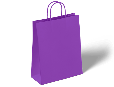 Purple Paper Party Bags with Handles