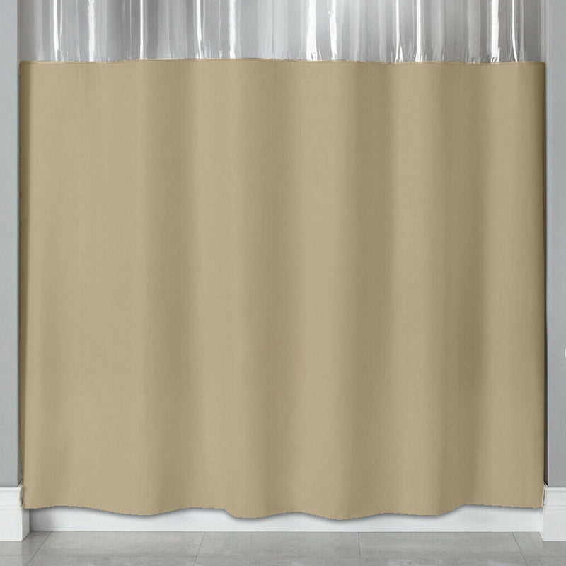 Polyester Shower Curtain Clear Window 84" x 72" Linen