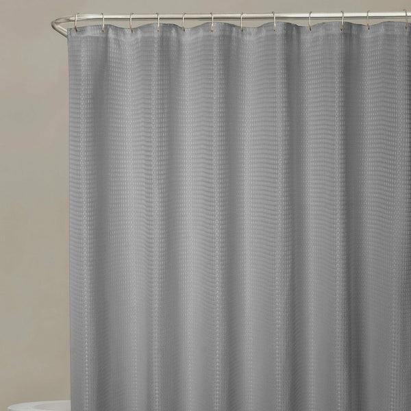 Zenna Home Waffle Shower Curtain Gray