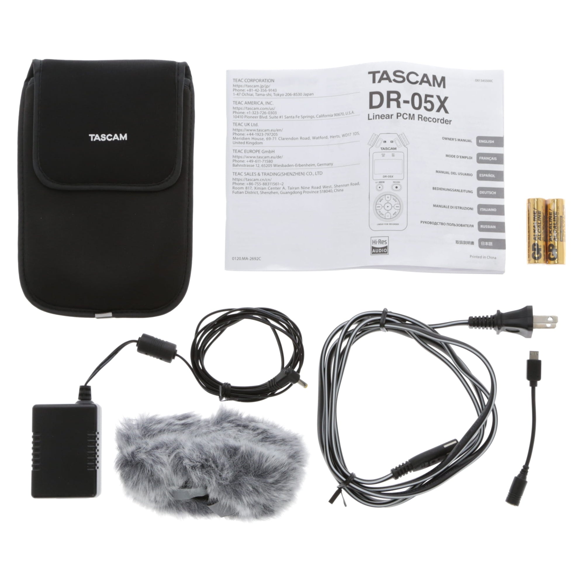 【中古品】TASCAM DR-05X ステレオオーディオレコーダー/USBオーディオインターフェース(別売ACアダプター付き) — システムファイブ