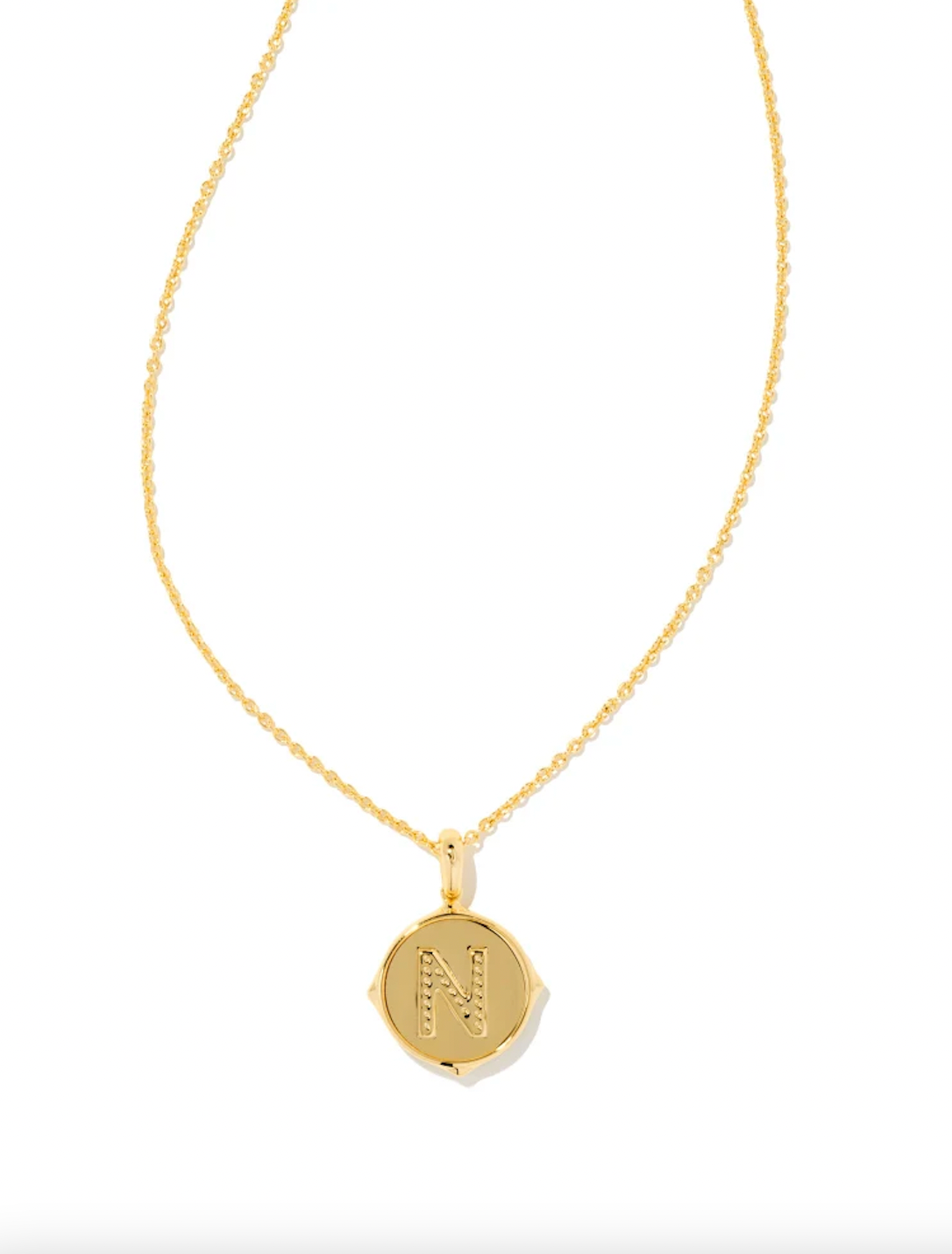 Kendra Scott Devalyn Gold Long Station Necklace Logo Medallion Rare | eBay