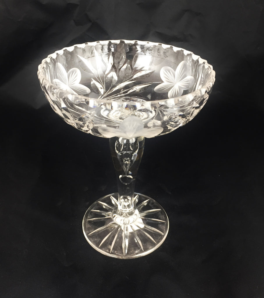 American Brilliant Period Cut Glass Footed Compote – Chapel Farm Collection