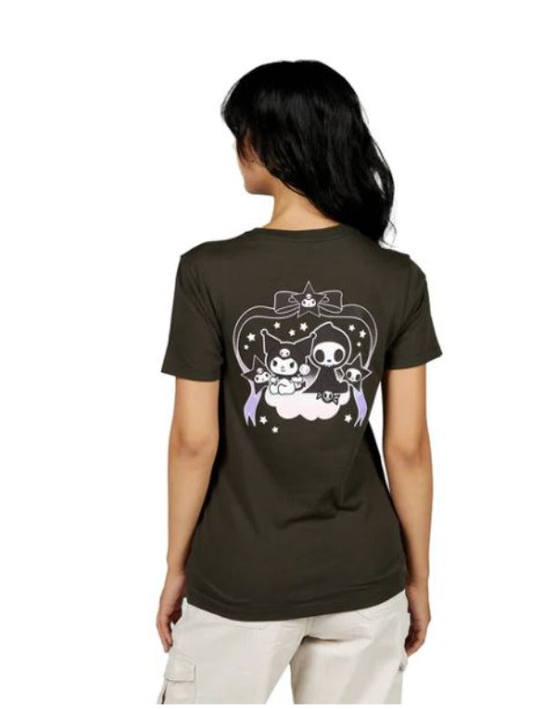 Sanrio Kuromi Anime Hearts & Skulls Unisex Black Graphic Tee Shirt-m :  Target