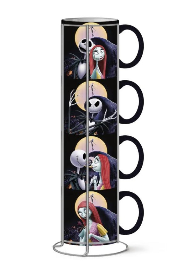 Disney Nightmare Before Christmas 4-Piece Tumbler Glass Set, 4 Count (Pack  of 1), 10oz Character Portraits 