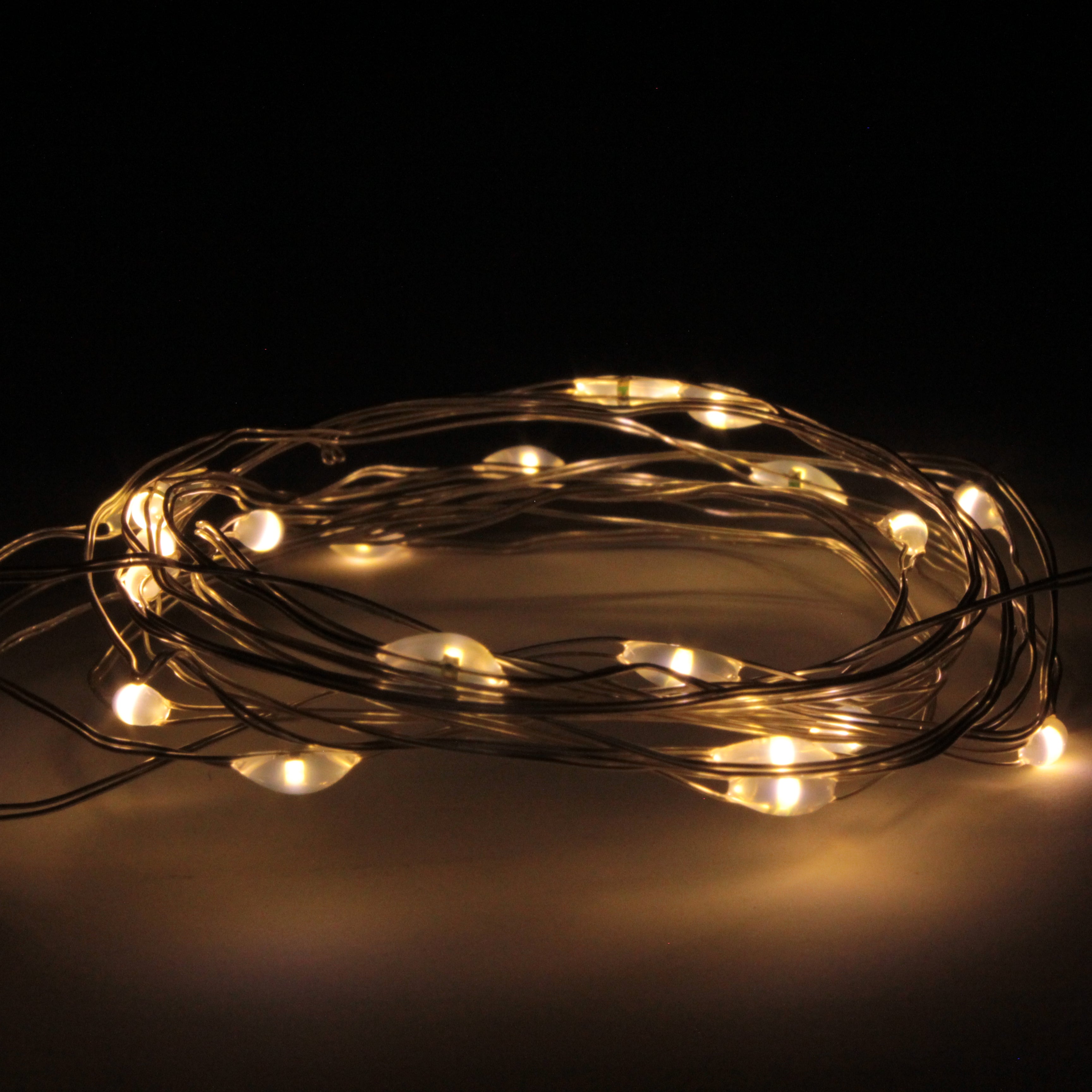 20 LED Fairy String Lights Batteries Included - Solid On Warm White