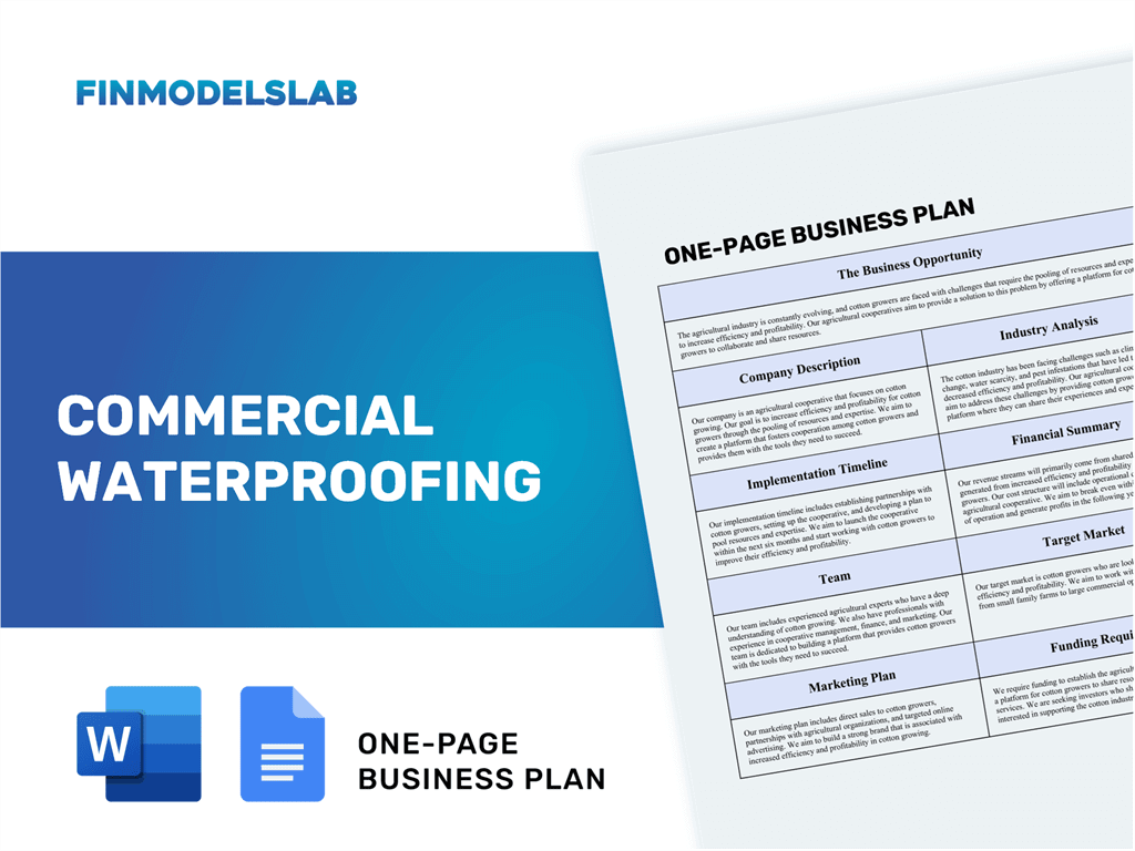 business plan for waterproofing company