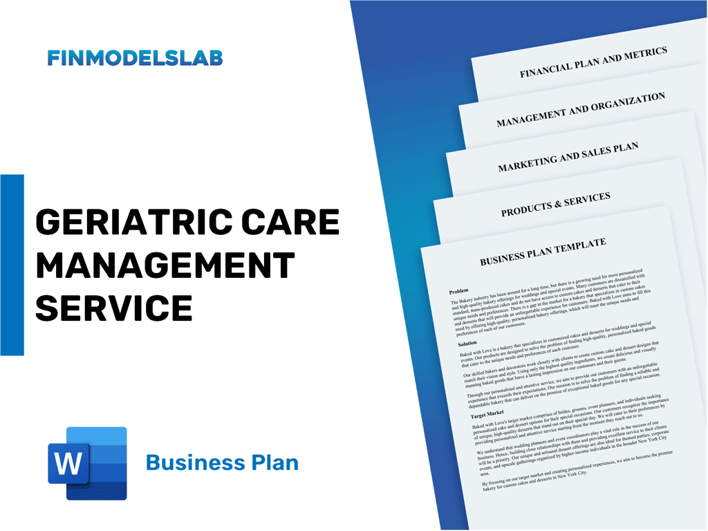 geriatric care management business plan template